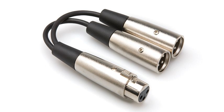 Hosa YXM 121 Y Cable Female XLR to Dual Male Splitter