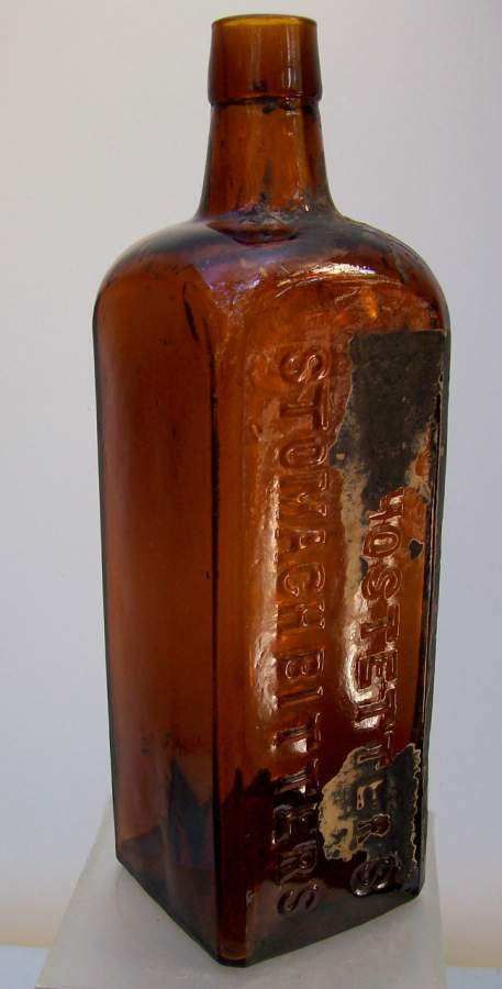 Orange Amber Undug Hostetters Bitters Bottle s McKee