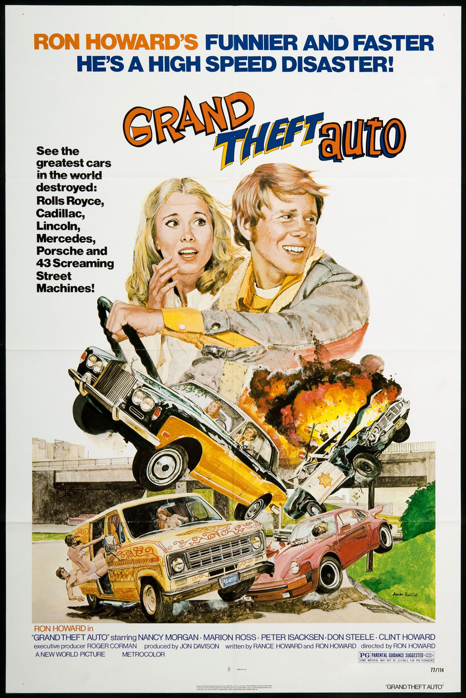 Grand Theft Auto 1977 Orig Movie Poster Ron Howard