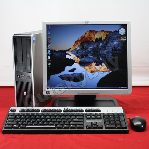 HP DC7900 Computer Core 2 Duo 3 0 4GB 2TB Windows 7 17 LCD Monitor