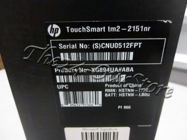 HP TM2 2151NR TouchSmart Notebook Intel i5 500GB 12 1 Touch Screen