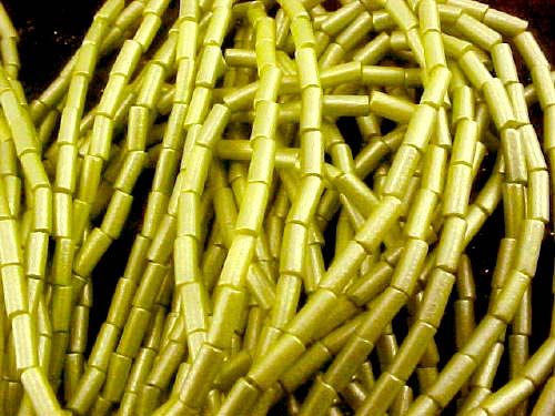 Vtg 1 Hank Soft Sage Green Bugle Beads Dead Stock WQW