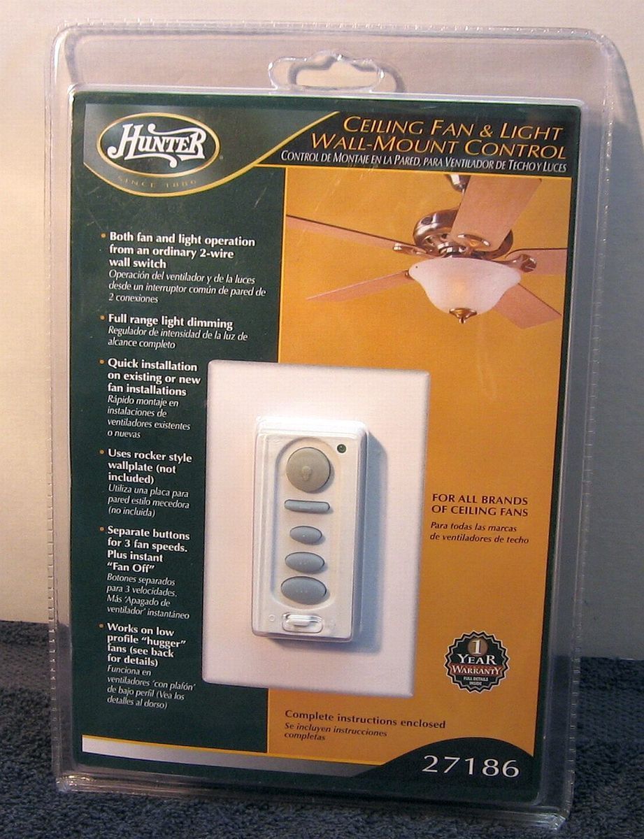 HUNTER CEILING FAN & LIGHT UNIVERSAL WALL MOUNT CONTROL SWITCH MODEL