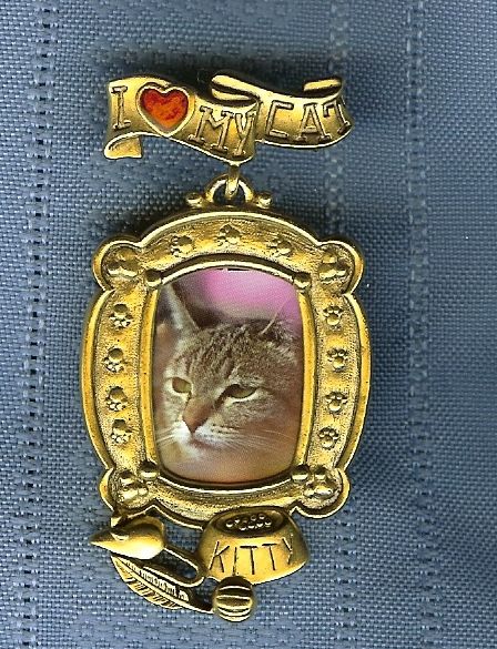  Victorian Style Kitty I LOVE MY CAT Lover Picture Frame Pin Brooch