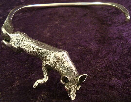 Ignacio Gomez Taxco Mexican 950 Silver Fox Necklace Mexico