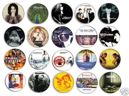 90s Brit Pop Indie Bands Pin Pinback Button Badge Magnet or Keychain