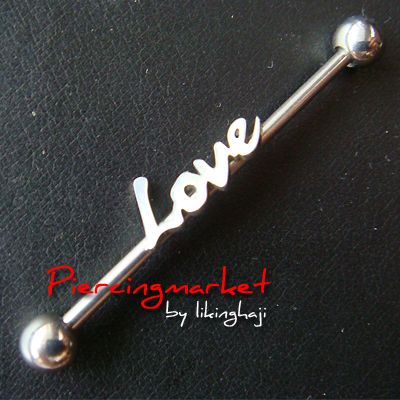   Industrial Bar Barbell Ear Ring Earring 14 Gauge Body Piercing Q44