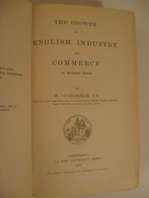 1892 96 Growth of English Industry Commerce 2 Volumes