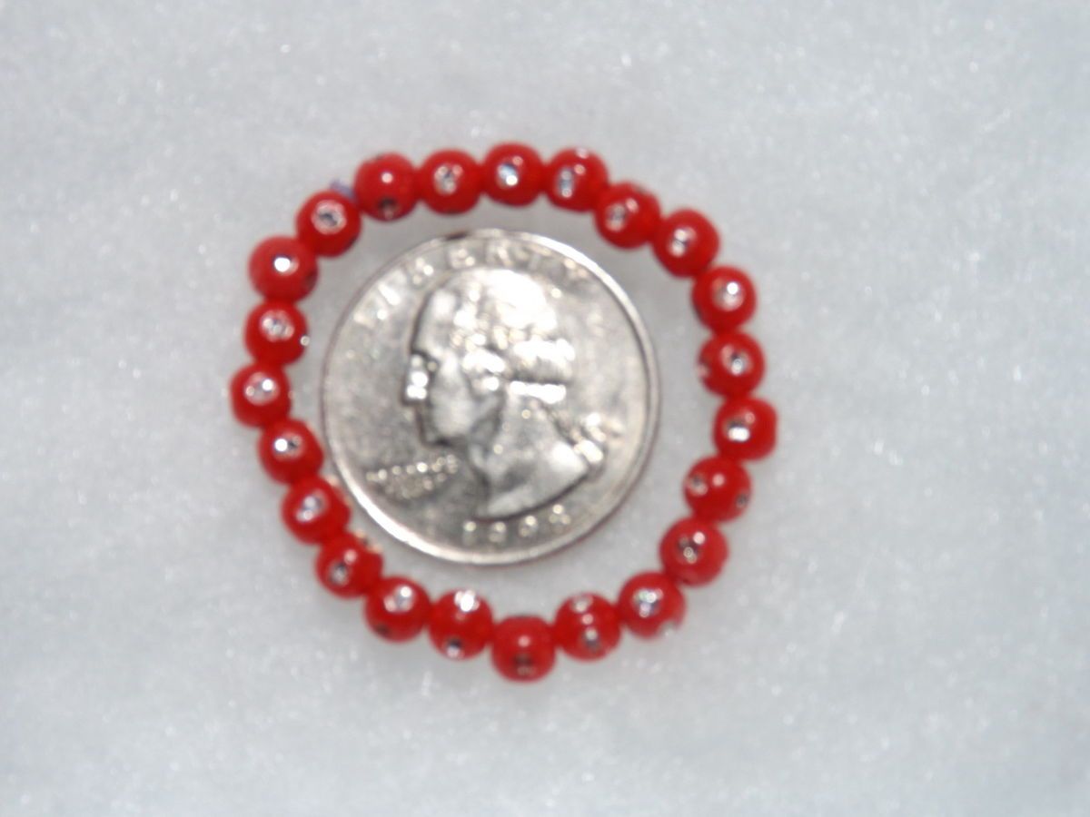 Newborn Infant Baby Bracelet Red Handmade Stretch