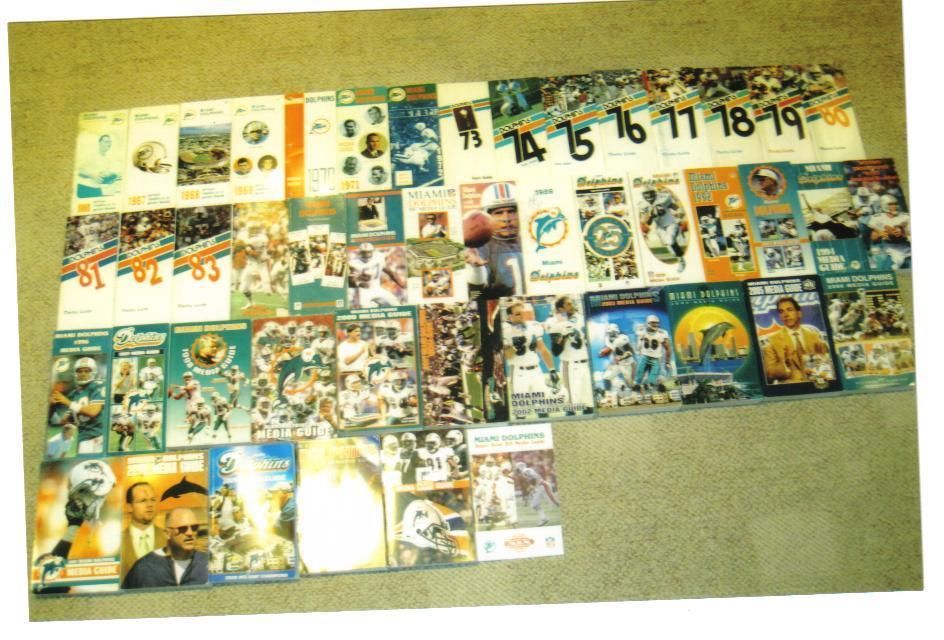 NFL MIAMI DOLPHINS COMPLETE SET MEDIA GUIDE COLLECTION 1966 2011