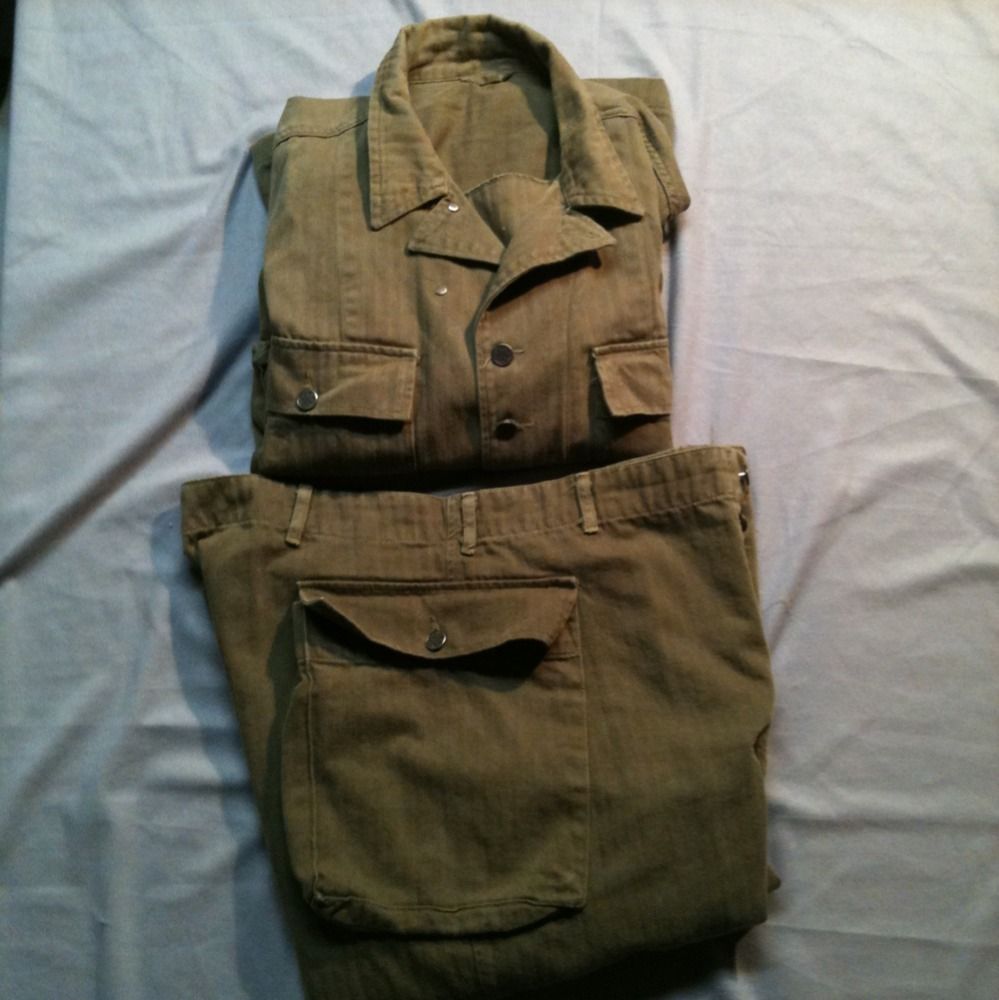 US Army WW2 Jacket and Trousers, Herringbone Twill, Utility Uniform