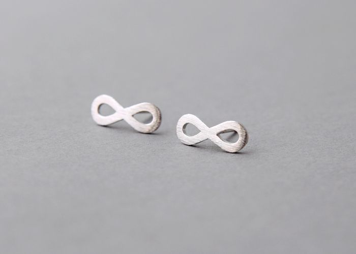 Surface Silver Infinity Symbol Earrings Stud Infinity Sign Earrings