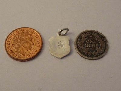 Vintage 800 Silver Enamel Shield Charm of Interlaken 1 2G