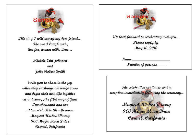  These are computer generated pictures, actual invitations are perfect