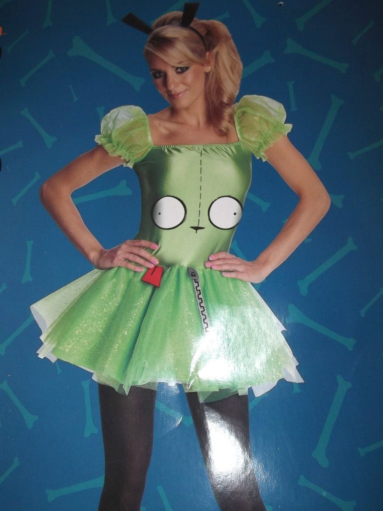 Invader Zim Gir Womens Junior Halloween Party Dress Costume M XS