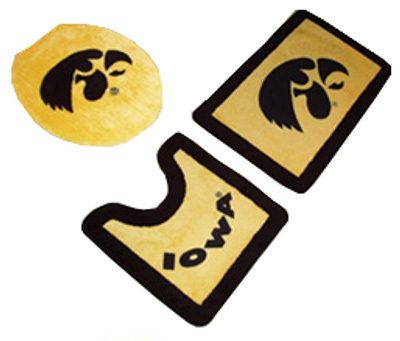 Iowa Hawkeyes 3pc Bathroom Bath Rug Mat Set