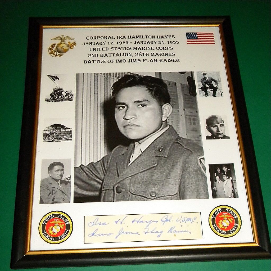 Ira Hayes Iwo Jima Flag Raiser Reprint Signature