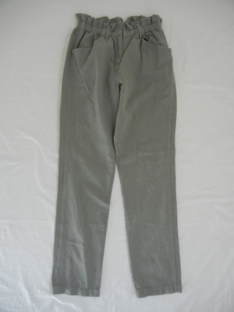 Isabel Marant Etoile Olive Khaki Cotton Linen Loose Slouchy Pants