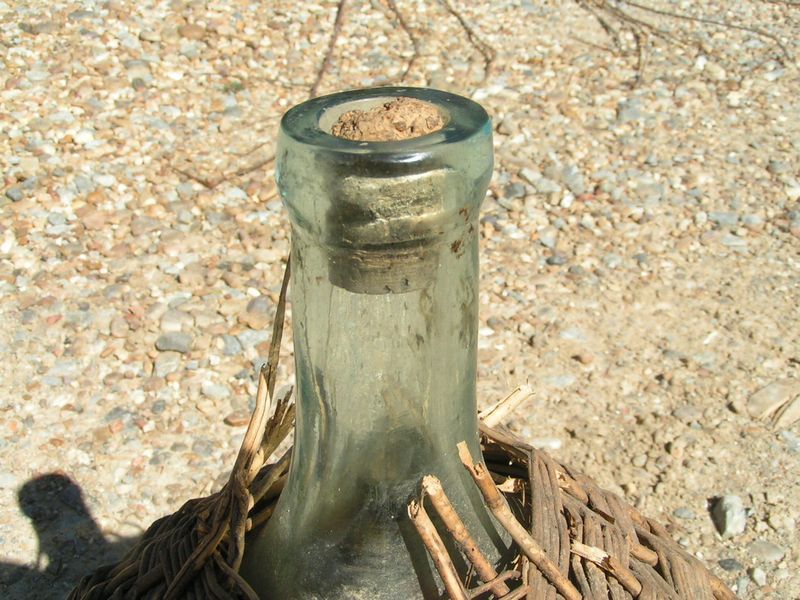 Old Woven Wicker Italian Wine Bottle Demijohn Jug 2177