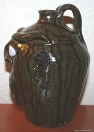 Mike Hanning Folk Pottery Face Jug