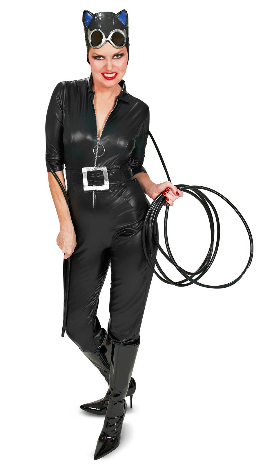 Catwoman Faux Leather Sexy Adult Halloween Costume New