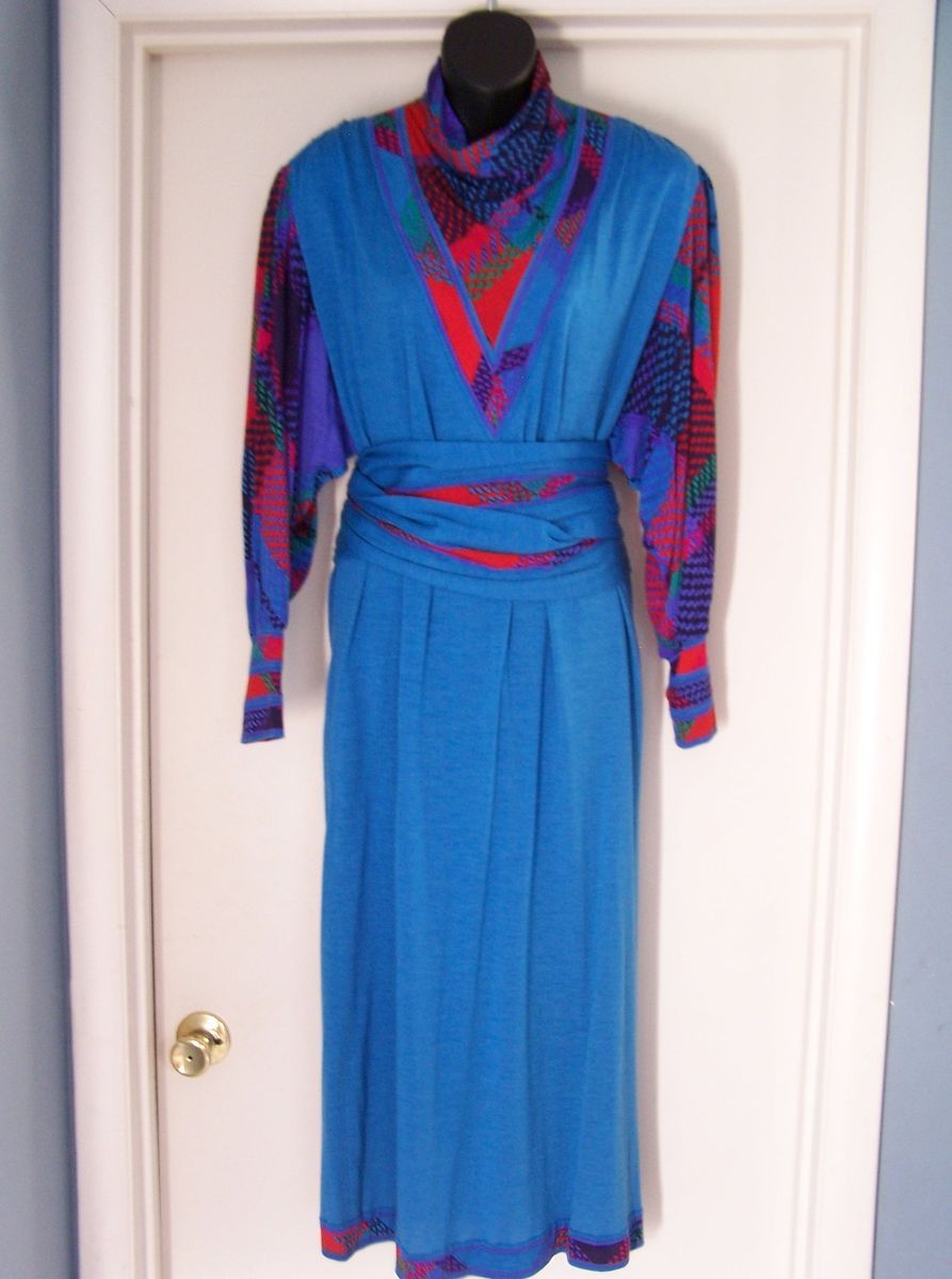 Vintage Leonard Paris Signed Dress with Sash