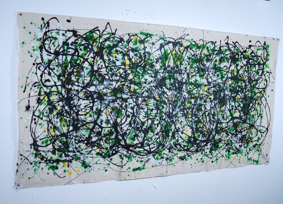 JACKSON POLLOCK STYLE ABSTRACT PAINTING MODERN WALL ART HOME DECOR