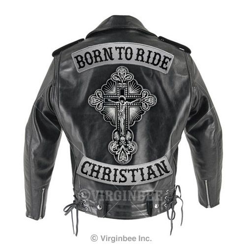  REFLECTIVE EMBROIDERED PATCH BIKER JACKET RIDER VEST LOWER ROCKER XL