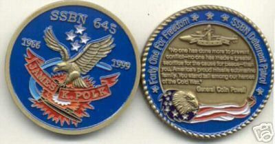 USS James K Polk SSBN 645 Submarine Challenge Coin