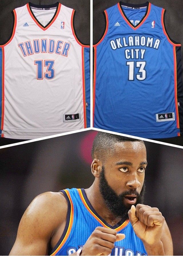 James Harden Oklahoma City Thunder 13 Rev30 Swingman NBA Jersey Free