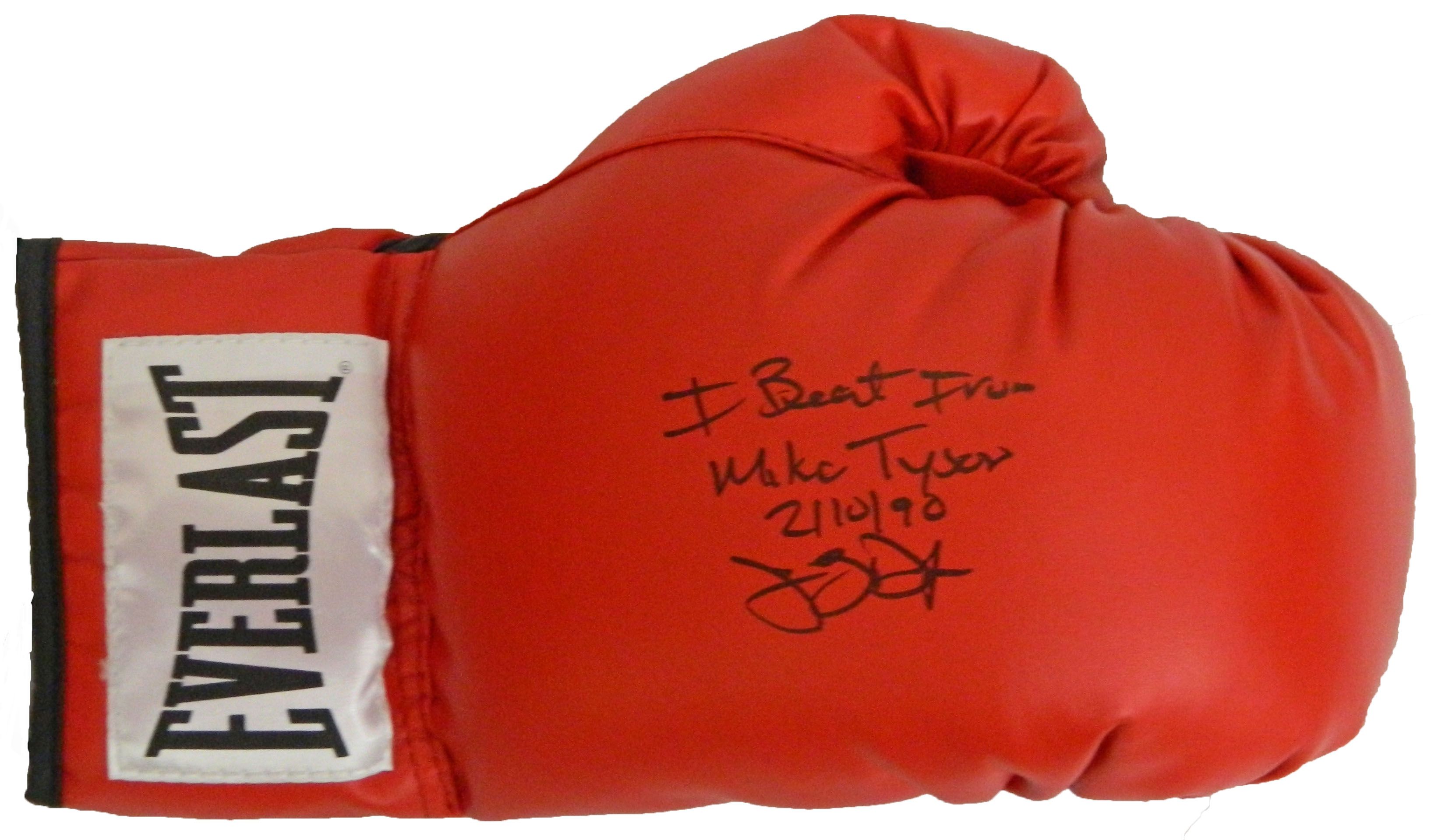 James Buster Douglas Signed Everlast Boxing Glove w I Beat Iron Mike