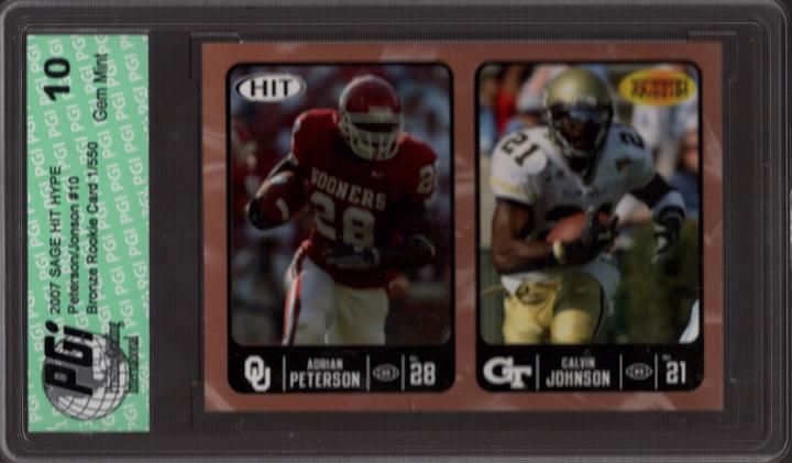 Calvin Johnson Adrian Peterson 1 550 Sage Card PGI 10