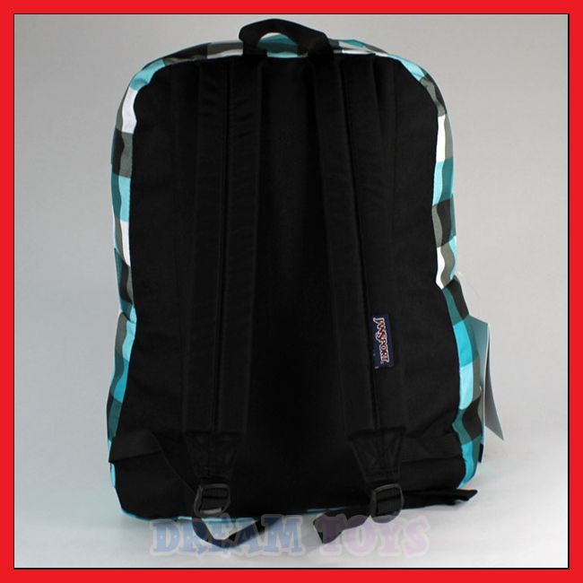 16 Jansport Superbreak Teal Checkered Backpack Bag