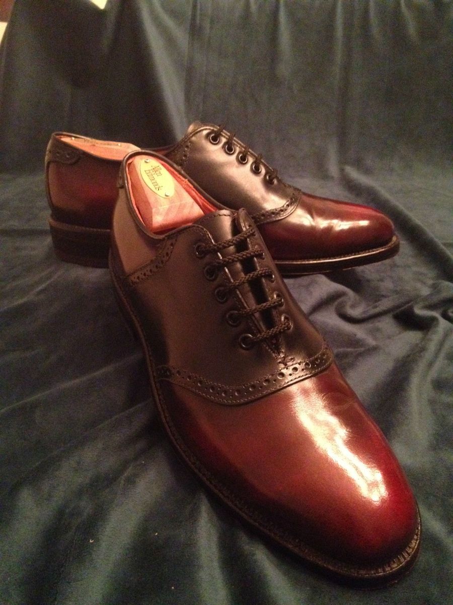 Near NOS Jarman Regency Saddle Polo Cordovan Brogue Wingtip Oxfords 9