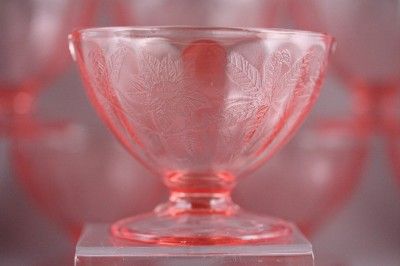 Pink Depression Glass Jeannette Poinsettia Sherbets Lot