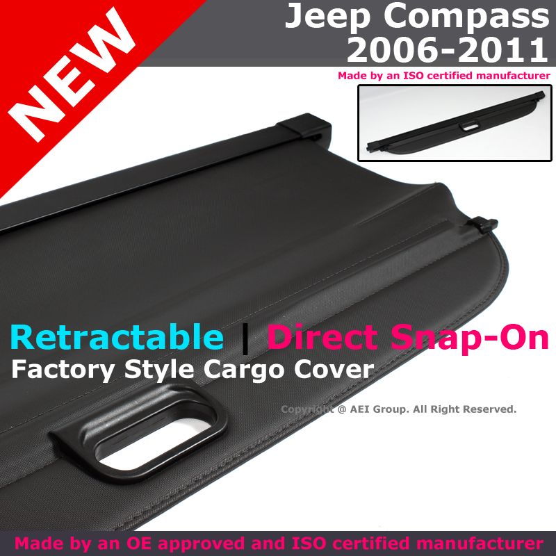 Jeep Compass 06 11 Retractable Cargo Cover Trunk Shade Black Direct