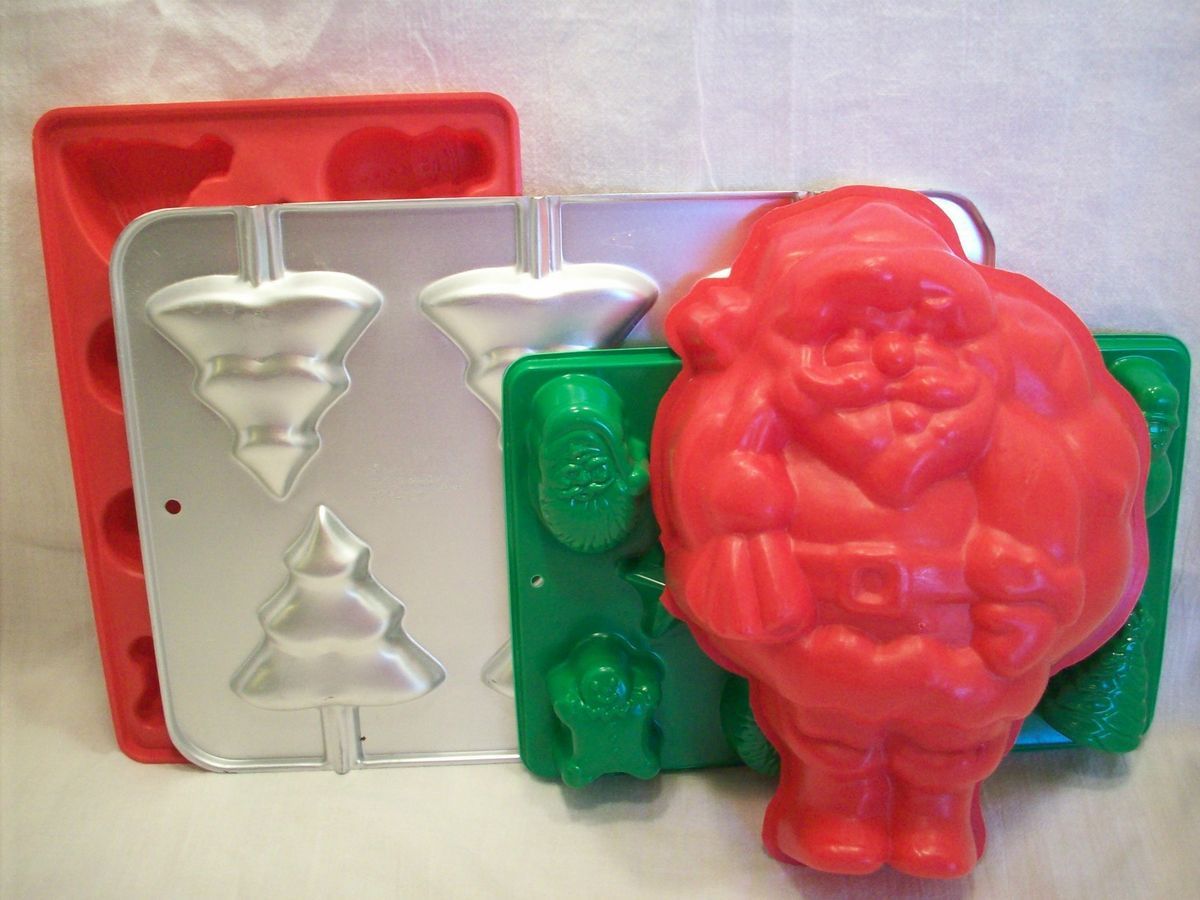   Christmas Tree Lollipop Pan 1997 Jello Santa Jiggler Molds Candy