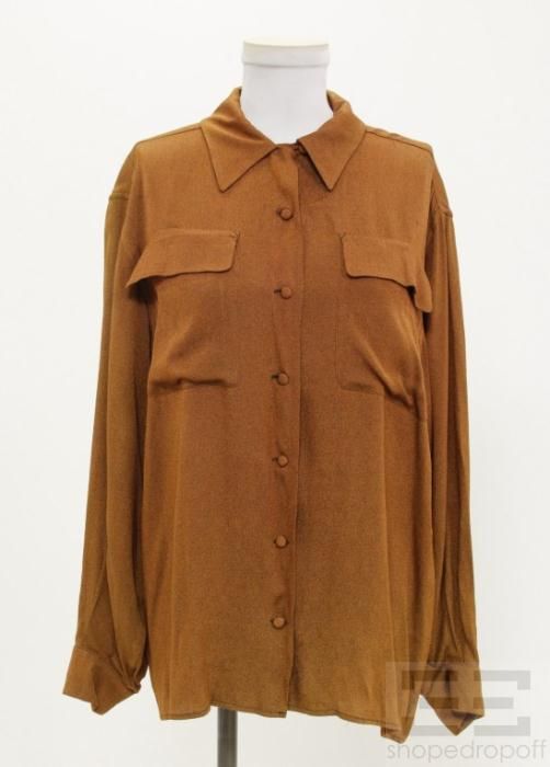 Jean Paul Gaultier Copper Button Up Blouse Size 42