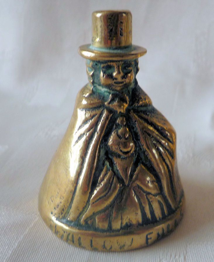 Lovely Vintage English Brass Lady Bells One with Boot Clapper