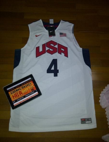 USA Olympics London 2012 Jersey Print Screened Derrick Rose White