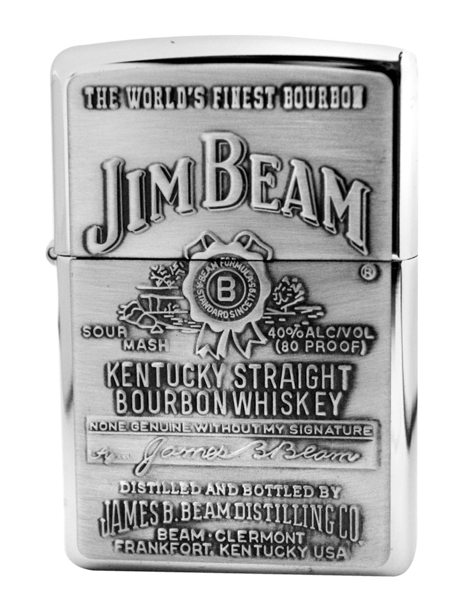 Zippo Classic 250JB 928 Jim Beam Pewter High Polish Chrome Lighter New