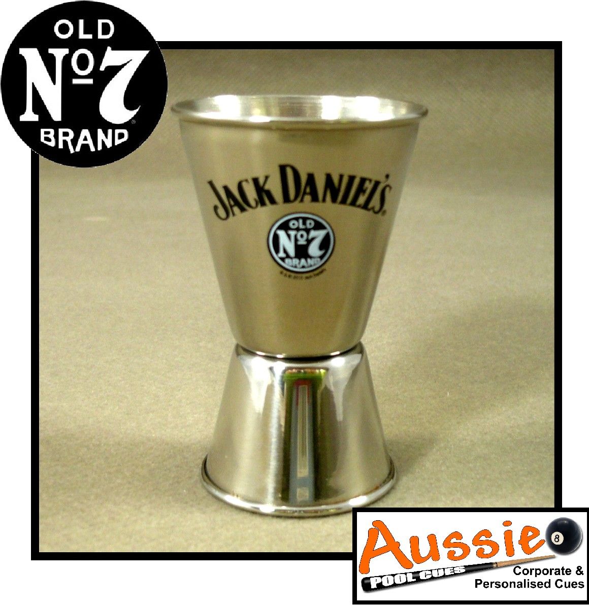 Jack Daniels JD Stainless Steel Double Jigger NIP Porer