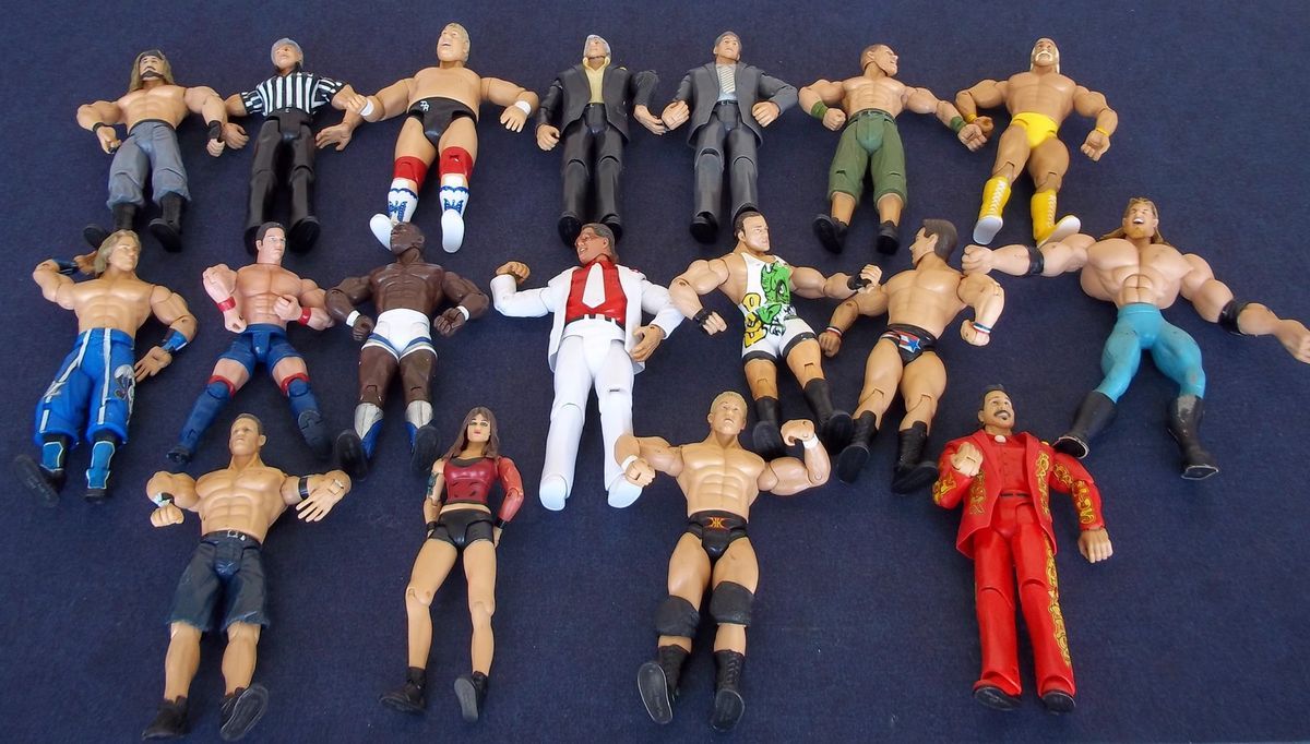  OF 18 WWE WWF 6 ACTION FIGURES CENA HOGAN JIMMY HART VINCE MCMAHON ETC