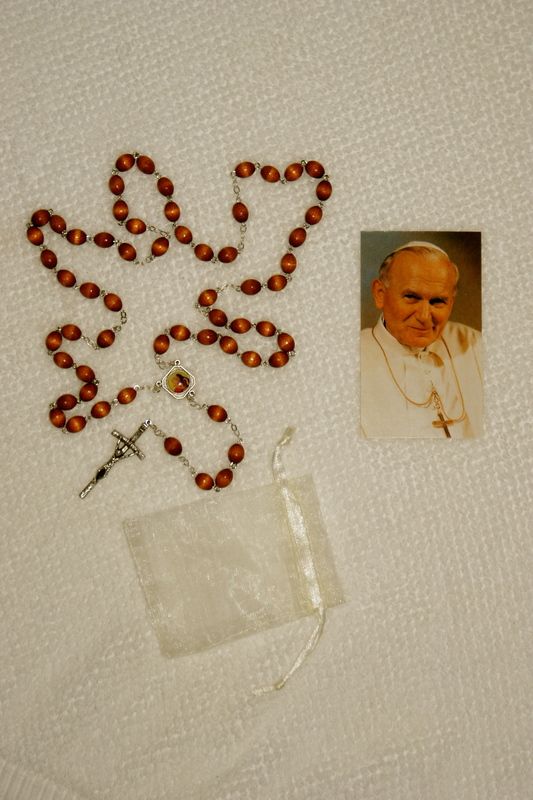 REAL RELIC ROSARY of Blessed Pope John Paul II JP  WORLDs MOST