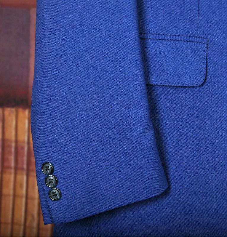 AMAZING VINTAGE MONTAGUE BURTON BLUE DB SUIT 42 L K  