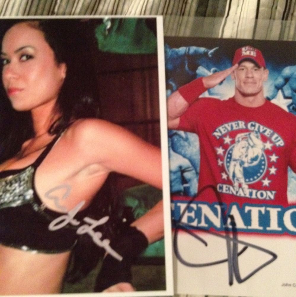 John Cena and AJ Lee Signed RP 8 x 10  