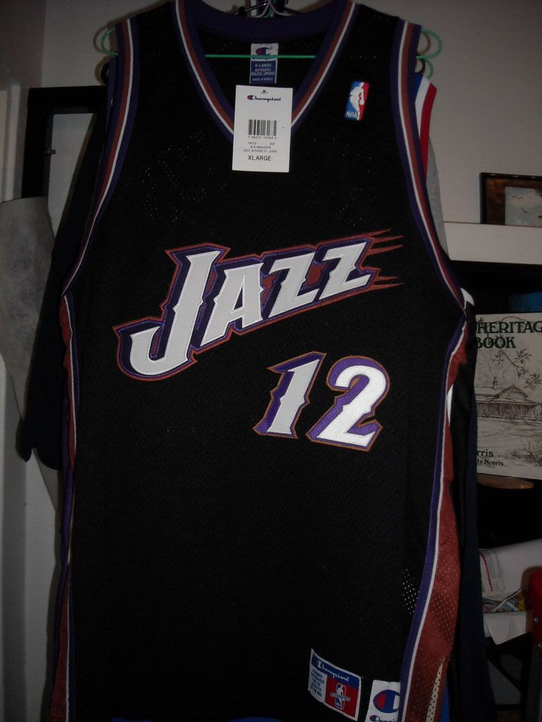 Champion John Stockton Utah Jazz Road Authentic NBA Jersey Size XL 48 Malone  