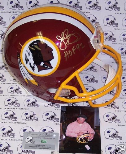 John Riggins Signed Redskins Full Size Helmet HOF 92  