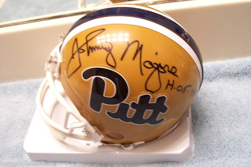 Johnny Majors Pitt Panthers Signed Mini Helmet w COA  