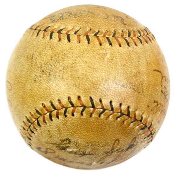 1930 Barnstorming Baseball w Babe Ruth Lou Gehrig Signed Ball PSA DNA  